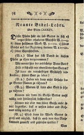 Neunte Bibel-Lehre.