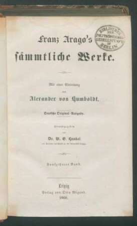 Franz Arago's sämmtliche Werke... 15. Bd