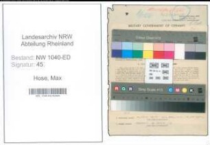 Entnazifizierung Max Hose , geb. 12.04.1904 (Lehrer)
