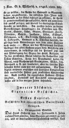 Zweyter Abschnitt. Eigentliche Geschichte