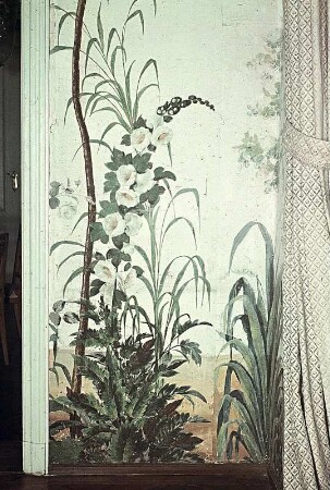 Tapete mit Blumen, Sträuchern und Blumenlandschaft
