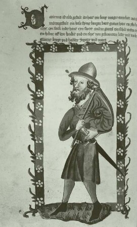 Illumination eines Lehrbuchs der Astronomie: Schriftspiegel und Personifikation des Saturn