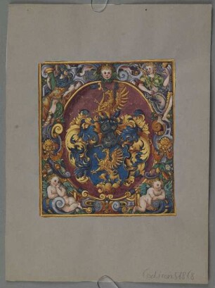 Ganzseitige Wappenminiatur aus einem Stammbuch - BSB Cod.icon. 518(8