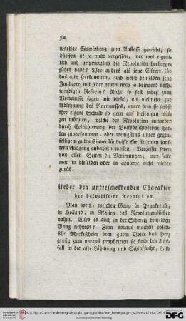 Ueber den unterscheidenden Charakter der helvetischen Revolution