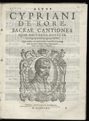 Cypriani de Rore: Sacrae cantiones quae dicuntur motecta, cum quinque, sex et septem vocibus. Altus