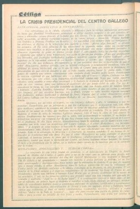 La crisis presidencial del Centro Gallego