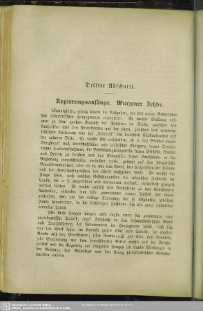 Dritter Abschnitt. Regierungsanfänge. Wurzener Fehde