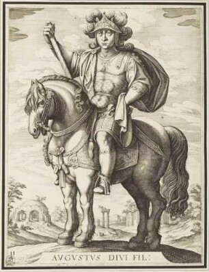 Augustus (Blatt 2, aus der Serie der Reiterbildnisse der ersten zwölf römischen Kaiser)