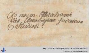 [Provenienz]: Ries, Abraham