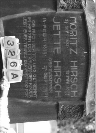 Grabstein 326 [Hahn S. 101 Grab-Nr. 247/48]: Grabstein 326 A [Hahn S. 101 Grab-Nr. 247/48]