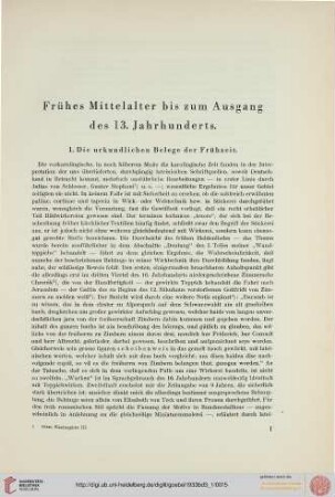 Frühes Mittelalter bis zum Ausgang des 13. Jahrhunderts