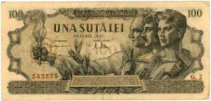 Geldschein, 100 Lei, 25.6.1947