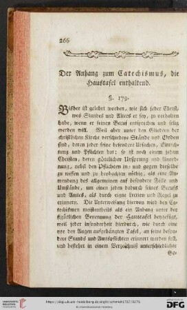 Der Anhang zum Catechismus, die Haustafel enthaltend