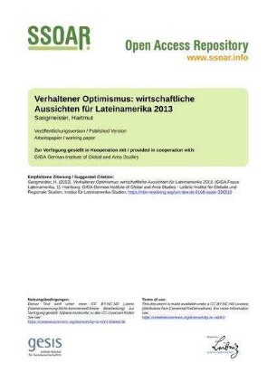 Verhaltener Optimismus: wirtschaftliche Aussichten für Lateinamerika 2013