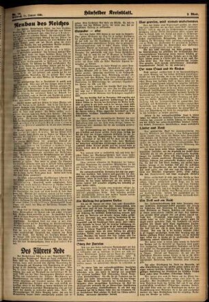 Zweite Ausgabe vom Mittwoch, den 31. Januar 1934.