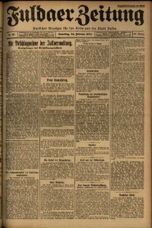 Ausgabe vom Samstag, den 24. Februar 1923.