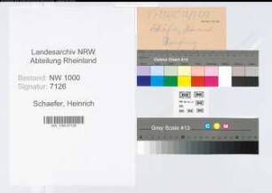 Entnazifizierung Heinrich Schaefer, geb. 00.00.0000 ()
