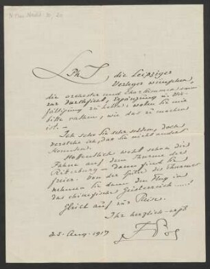 Brief an Philipp Jarnach : 25.08.1917