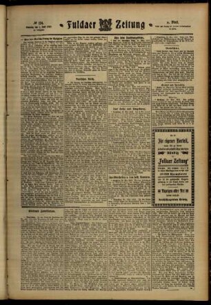 Dritte Ausgabe vom Samstag, den 01. Juni 1912.