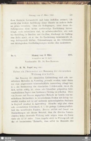 No. 6. Sitzung vom 31. März 1882