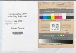 Entnazifizierung Sophie Patten, geb. 04.05.1895 (Postsekretaerin)