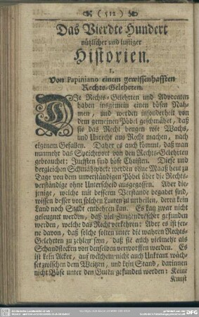 Das Vierdte Hundert nützlicher und lustiger Historien