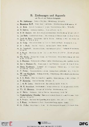 B. Zeichnungen und Aquarelle (Nr. 19-64)