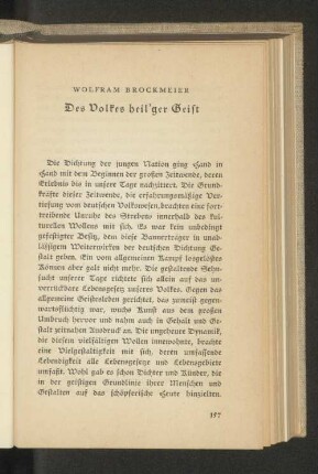 Des Volkes heil'ger Geist