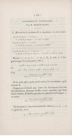 Mathématiques élémentaires.