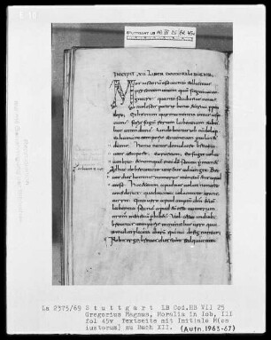 Gregorius Magnus, Moralia pars 3 — Initiale M(os iustorum), Folio 45verso