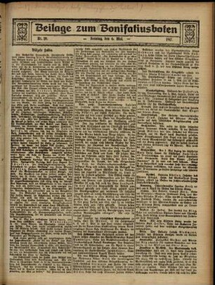 Zweite Ausgabe vom Sonntag, den 06. Mai 1917.