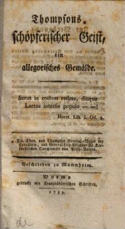 Thompson's schöpferischer Geist