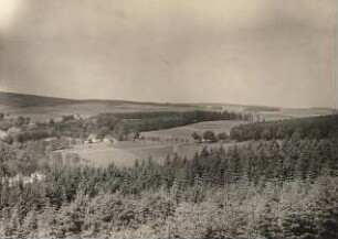 Pfaffroda. Ortsansicht mit Schloß und Schafhübel