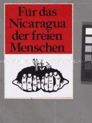Aufkleber aus der Bundesrepublik zur Solidarität mit dem Volk von Nicaragua
