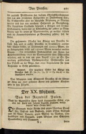 Der XX. Abschnitt. Von der Republik Polen.