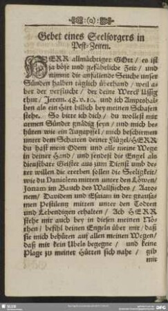 Gebet eines Seelsorgers in Pest-Zeiten