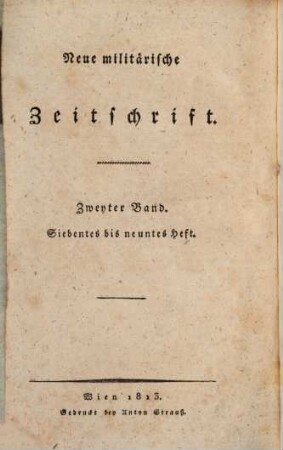 Neue militärische Zeitschrift. 1813, 3