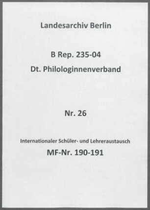 Internationaler Schüler- und Lehreraustausch
