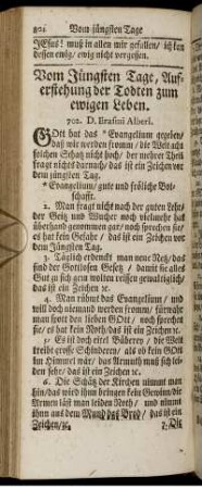 Vom Jüngsten Tage, Auferstehung der Todten zum ewigen Leben. - Von den drey Haupt-Ständen, unter dem...