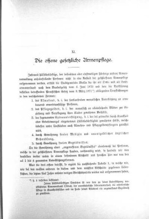 XI. Die offene gesetzliche Armenpflege