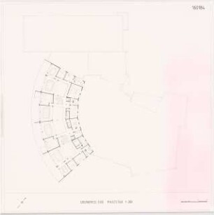 Institut für Kulturanthropologie, gegenüber der Kongresshalle, Berlin-Tiergarten Schinkelwettbewerb 1984: Grundriss 3.OG 1:200