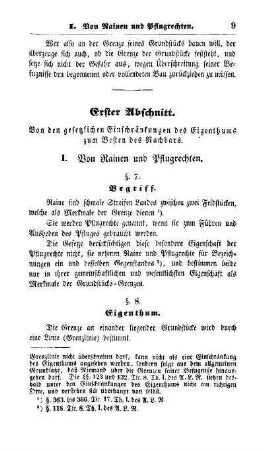 I. Von Rainen und Pflugrechten
