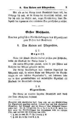 I. Von Rainen und Pflugrechten