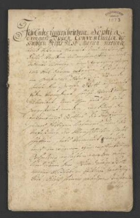 1743 Apr. 30. Topp'sches Stipendium (Stiftung der Sophia Ermgard Topp, Konventualin des Stfites St. Marien in Lemgo)