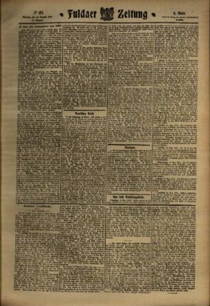 Zweite Ausgabe vom Dienstag, den 16. August 1910.