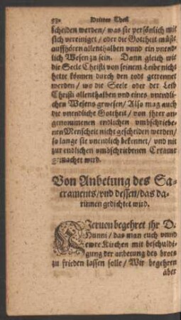 Von Anbetung des Sacraments ...