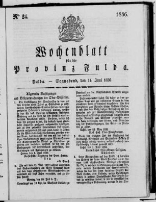 Nr. 24, Ausgabe vom 11. Juni 1836