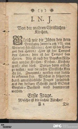 Von der wahren Christlichen Kirchen.