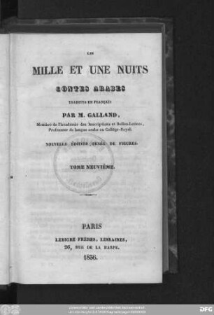 T. 9: Les mille et une Nuits : Contes arabes