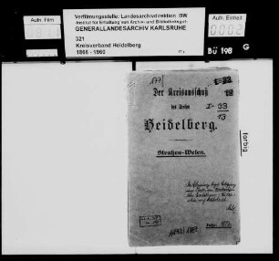 Herstellung bzw. Verbesserung eines Wegs [späterer Kreisweg 43] Meckesheim - Eschelbronn - Neidenstein - Waibstadt